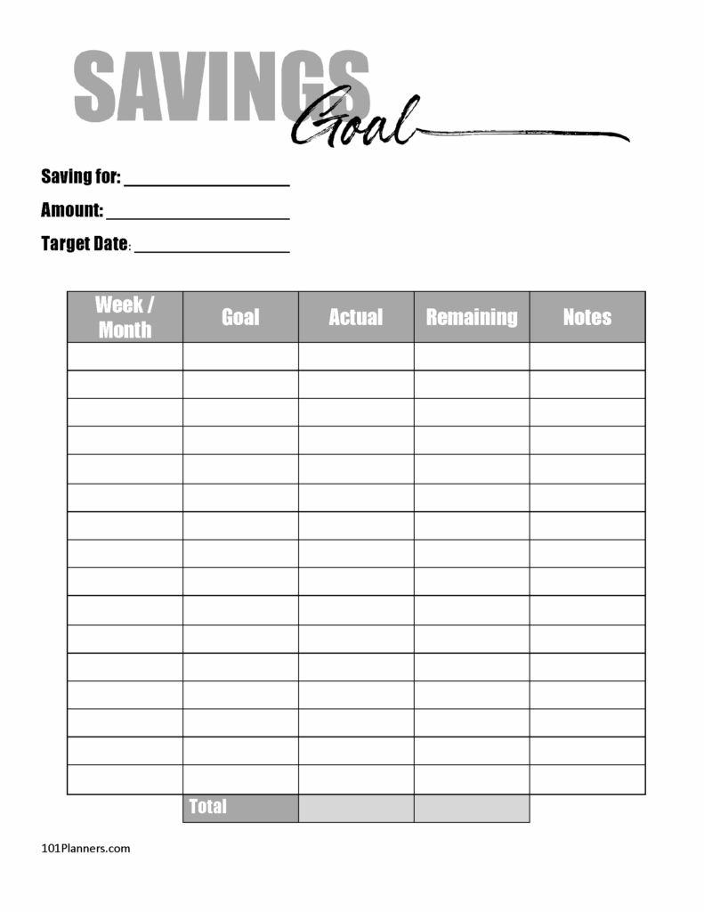 FREE Savings Tracker Printable Customize Online
