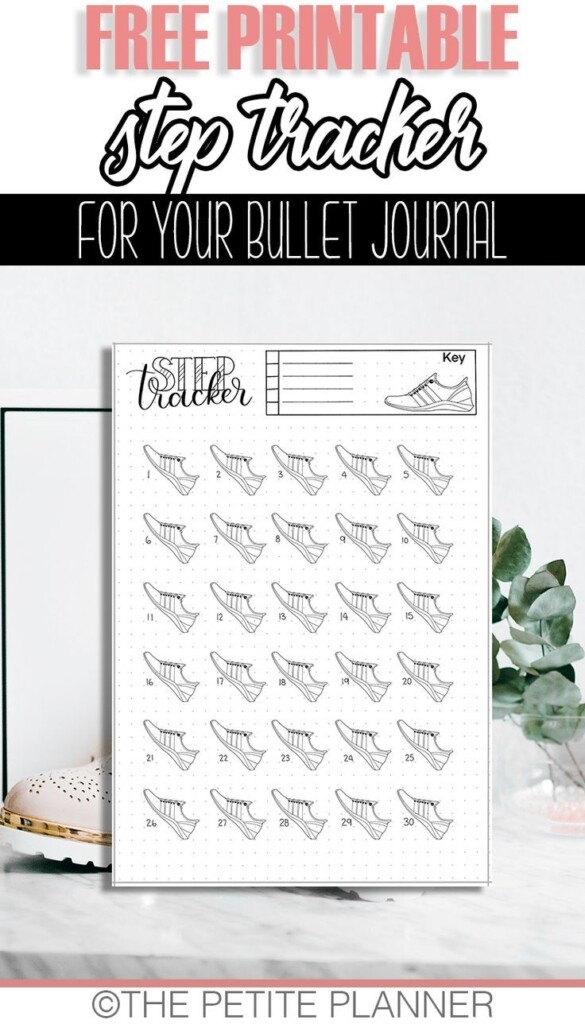 Free Step Tracker Printable Bullet Journal Page