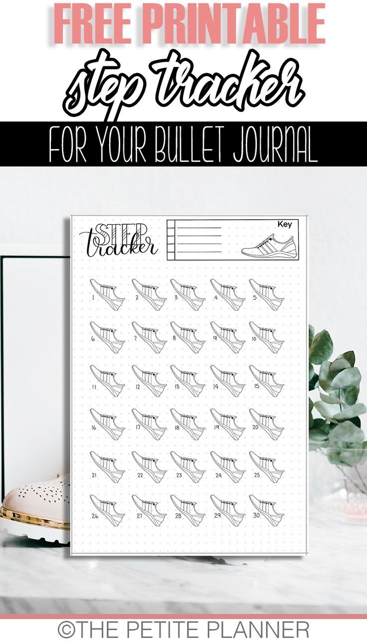 Free Step Tracker Printable Bullet Journal Page