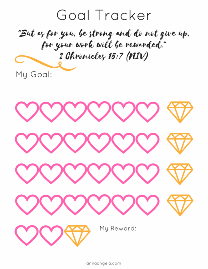 Goal Tracking Free Printable Anna Angela