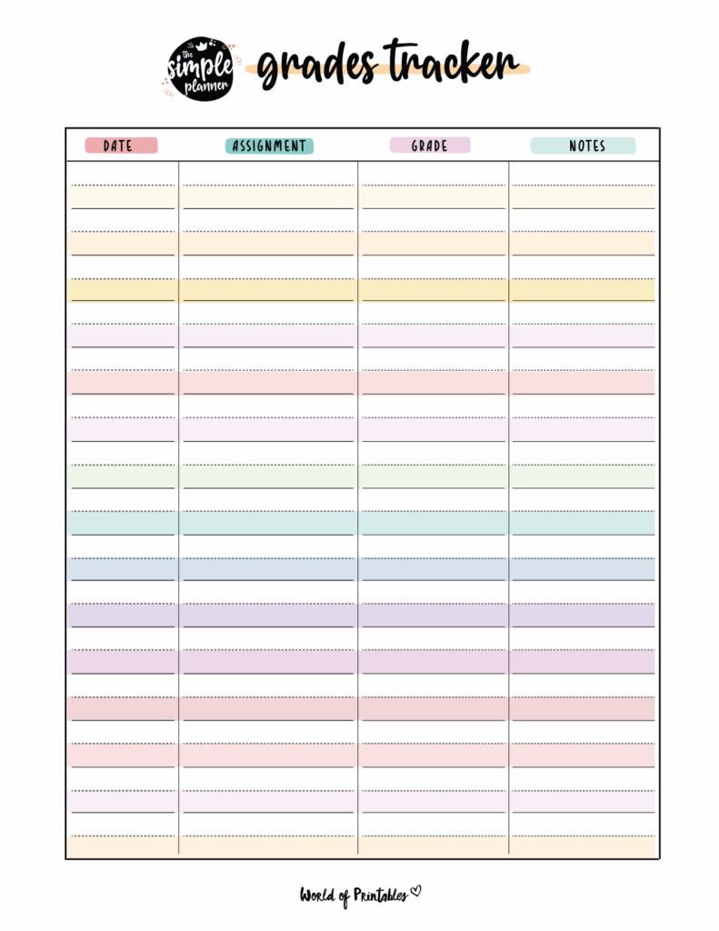 Grade Tracker Template