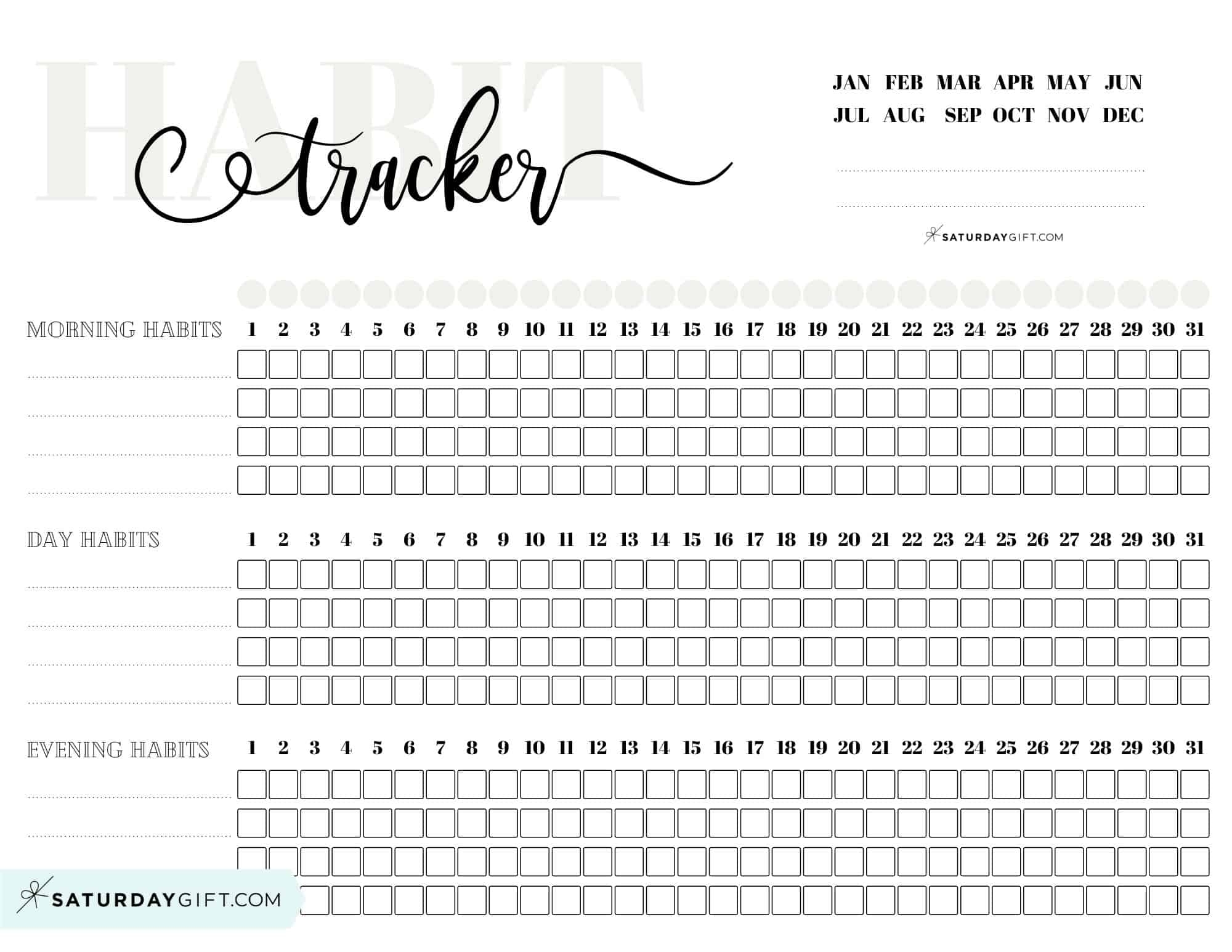 Habit Tracker Printable 43 Cute Free Printable Habit Trackers