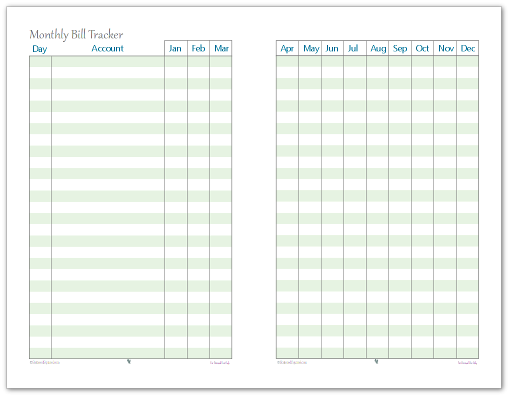 Half Size Finance Tracking Printables