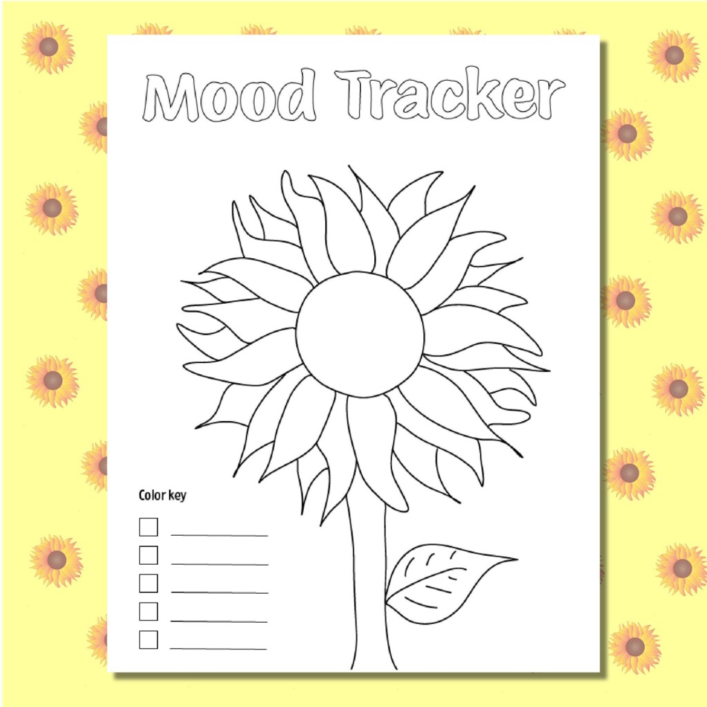 Hand Drawn Sunflower Mood Tracker Mood Tracker Printable Journal Tracker PDF Monthly Tracker Letter And A4 Etsy