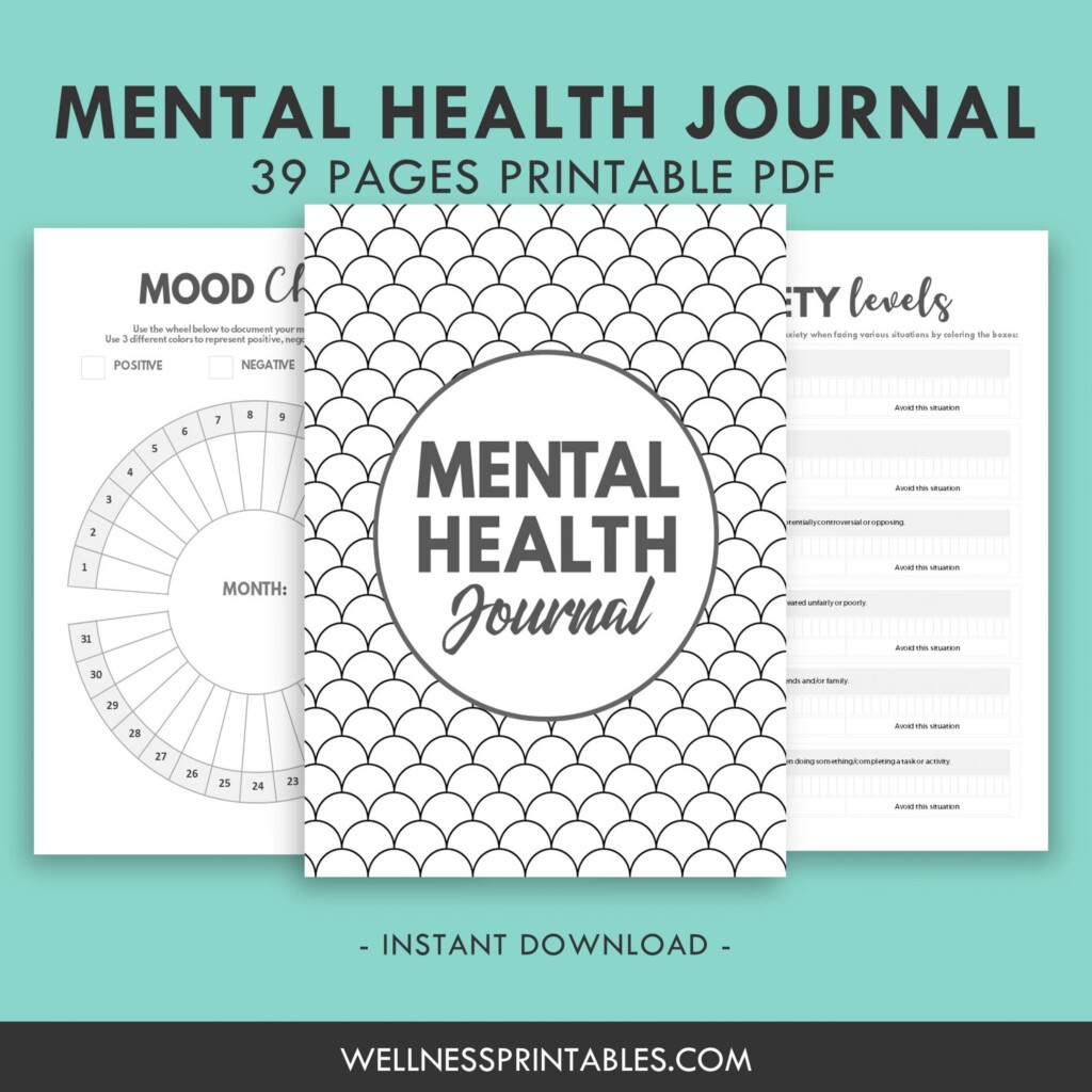 Mental Health Journal Printable Wellness Printables
