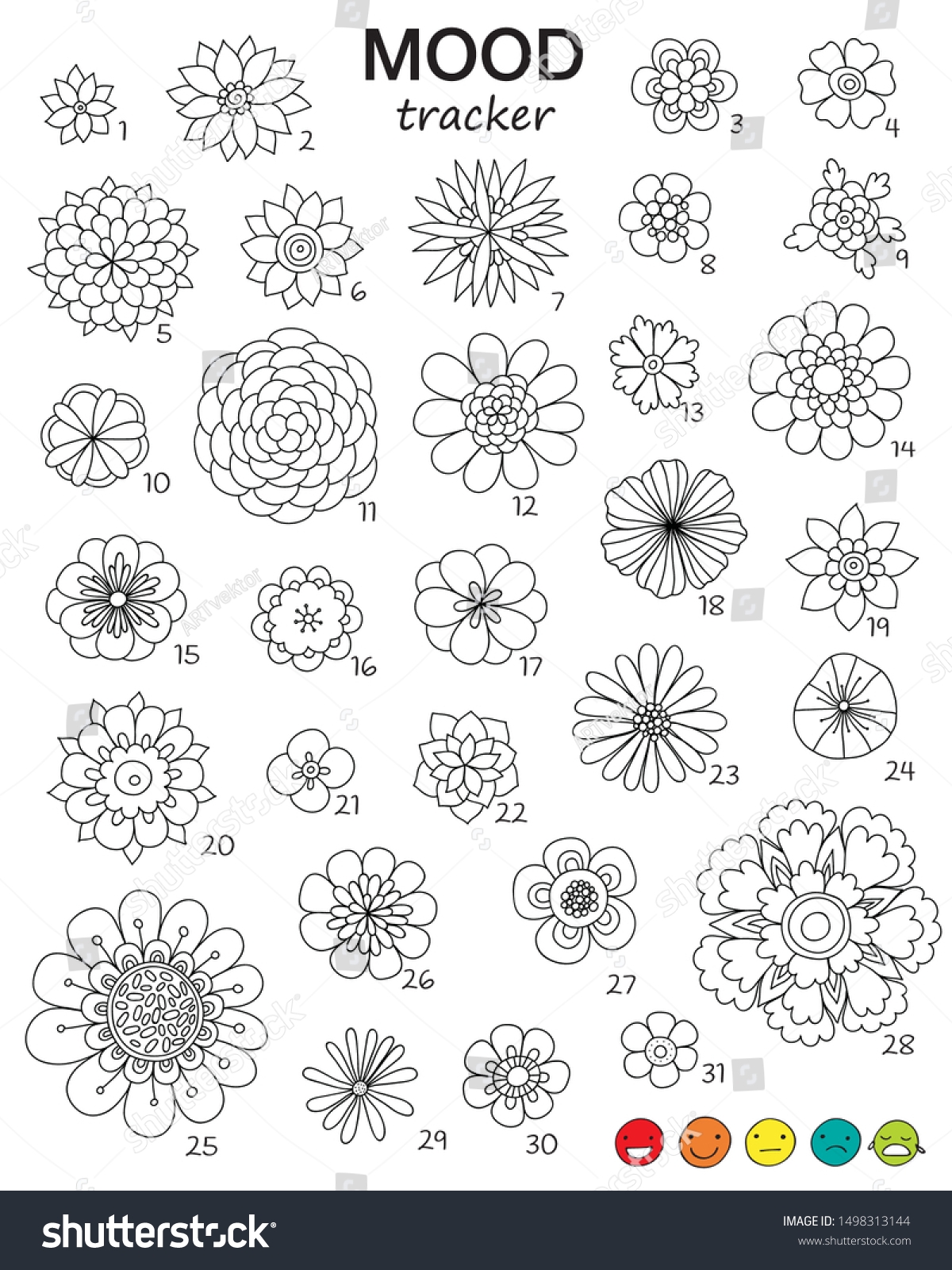 Mood Tracker Flower Over 43 Royalty Free Licensable Stock Illustrations Drawings Shutterstock