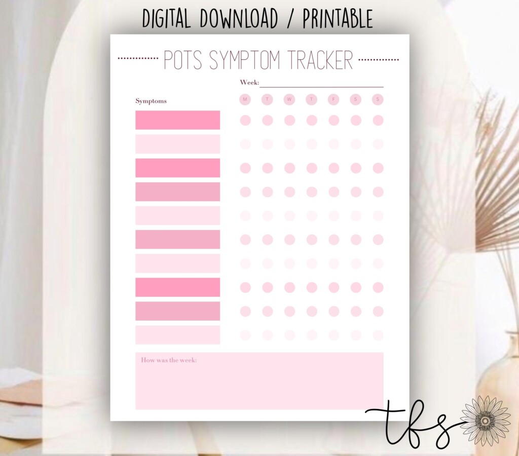 POTS Symptom Tracker Chronic Illness Tracker Colorful Tracker Postural Orthostatic Tachycardia Syndrome PDF Etsy