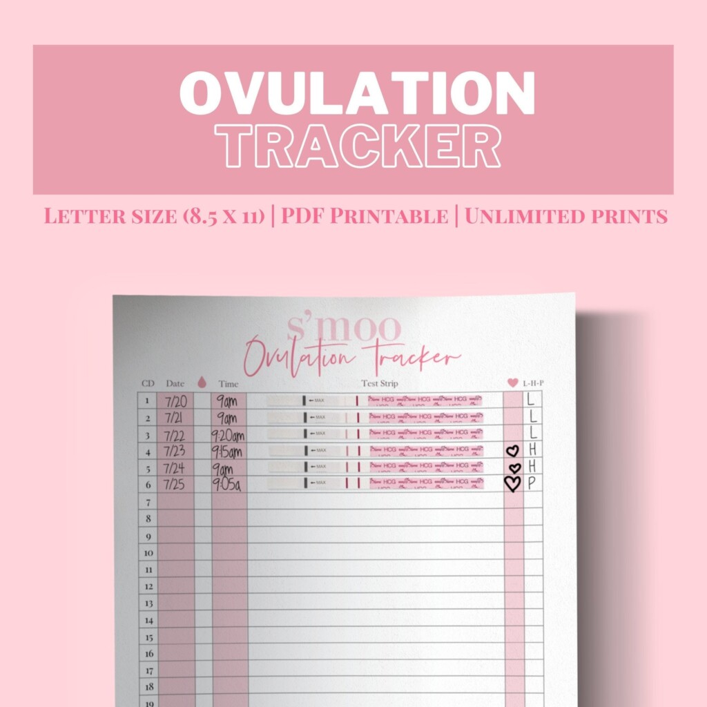 Printable Ovulation Log Tracker Digital Planner PDF PCOS Friendly TTC Fertility Tracker Menstrual Cycle Journal Calendar Etsy