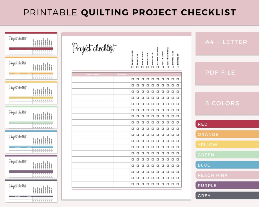 Printable Quilting Project Checklist Quilting Checklist Quilt Making Checklist Quilting Beginner Checklist Quilting Guide Etsy