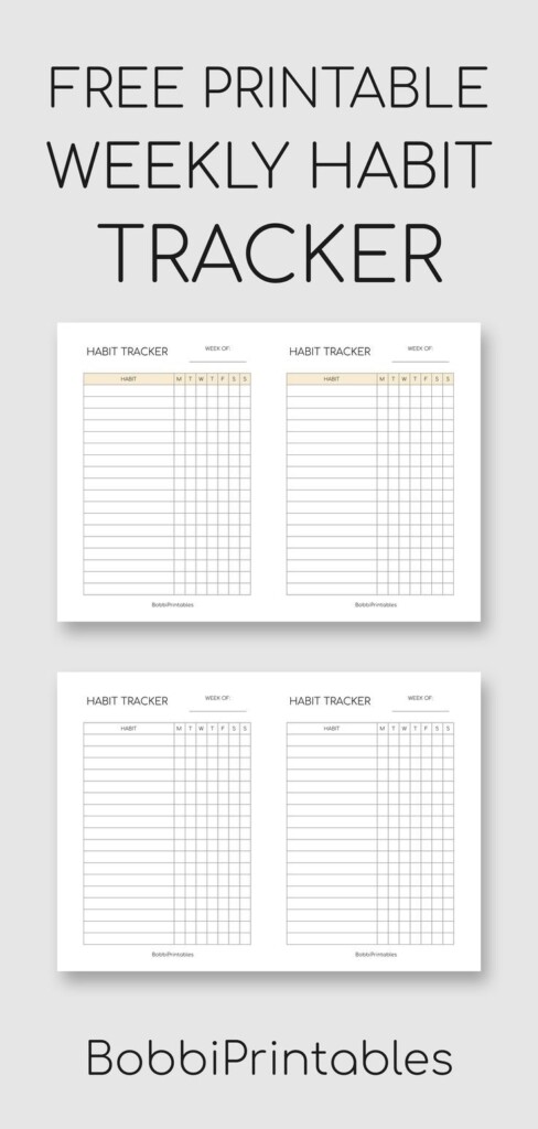 Printable Weekly Habit Tracker