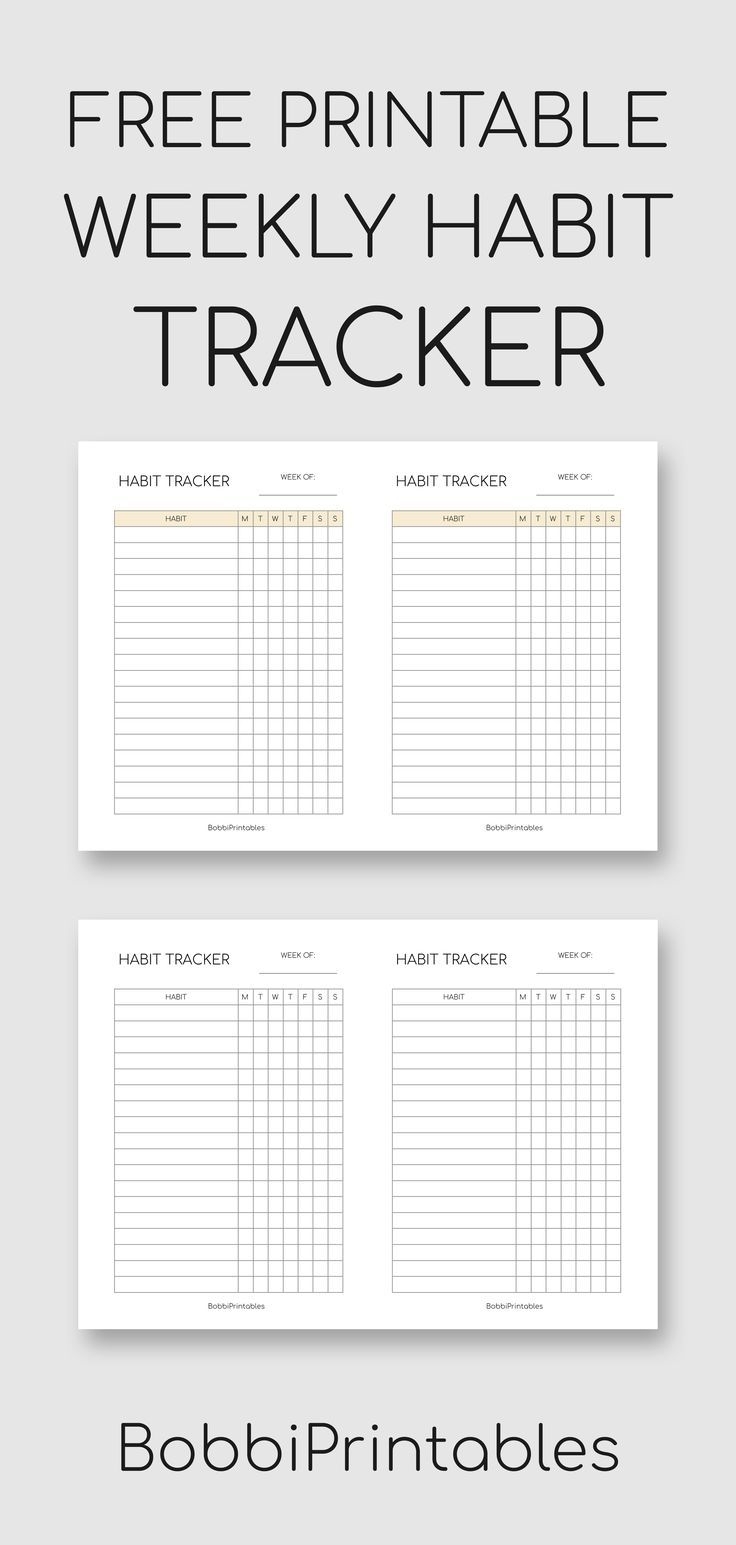 Printable Weekly Habit Tracker