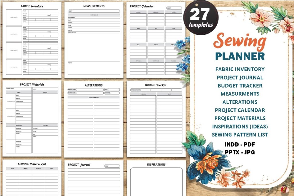 Sewing Planner Fabric Craft Project Journal Printable Sewing Planner Fabric Craft Project Journal Printable