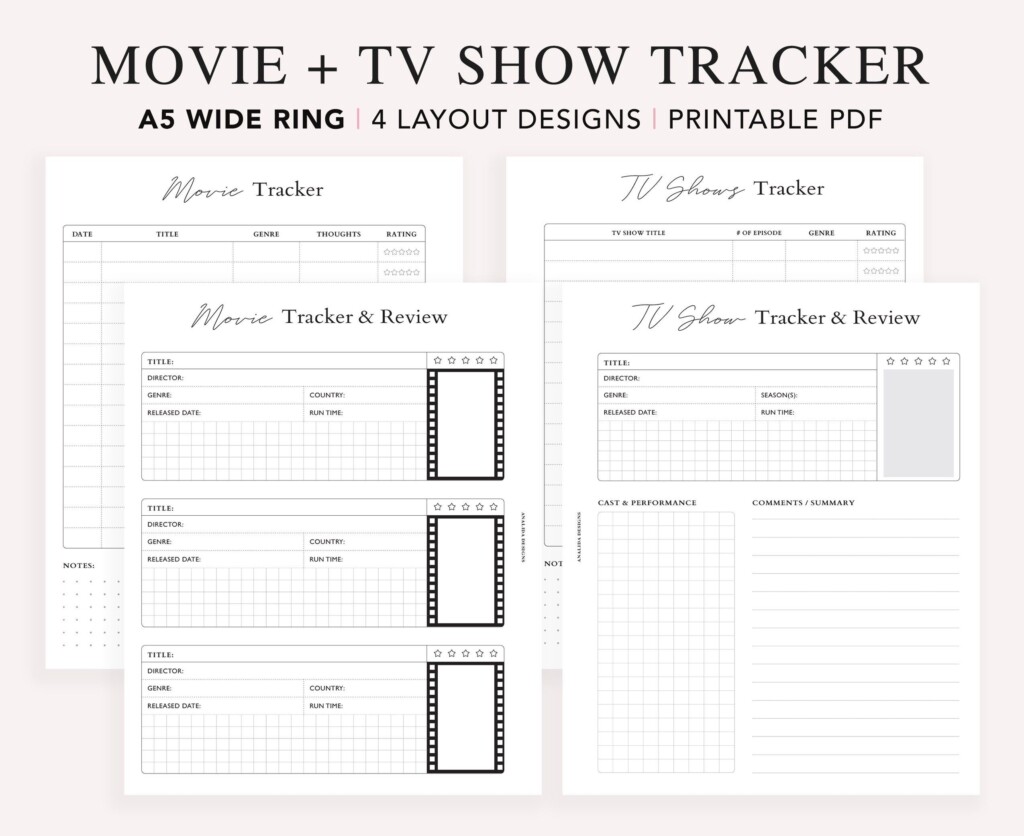Tv Show Tracker Printable Free Shop On Pinterest