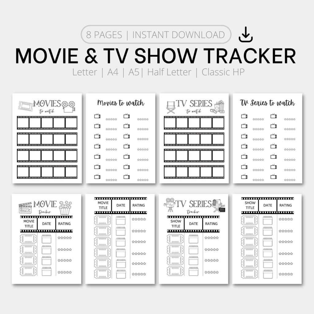 Tv Show Tracker Printable Free Shop On Pinterest
