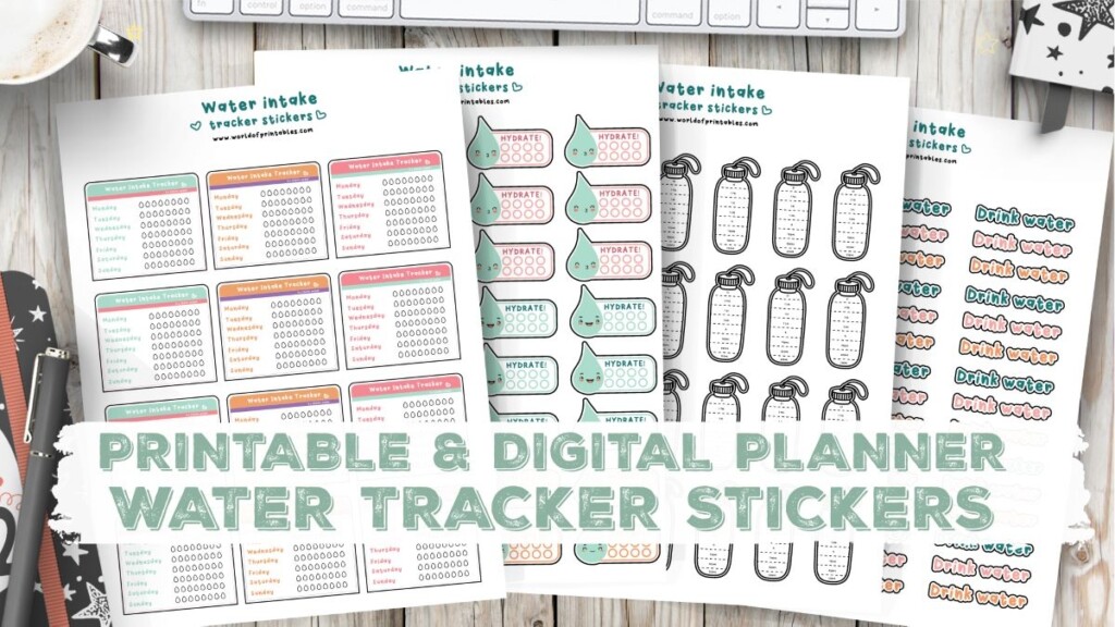 Water Tracker Stickers Free Printable And Digital Planner Stickers